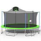 enyopro 16FT Trampoline, Round Trampoline with Basketball Hoop &amp; Safety Net Enclosure, Combo Bounce Jump Trampoline for Kids Adults, 2021 Upgraded Trampoline for Indoor Outdoor Backyard Park, B224