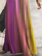 Round Neck Floral Print Casual Long-sleeved Maxi Dress