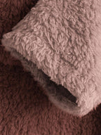 Contrast Stitching Double-sided Plush Casual Hoodie