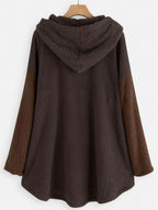 Contrast Stitching Double-sided Plush Casual Hoodie