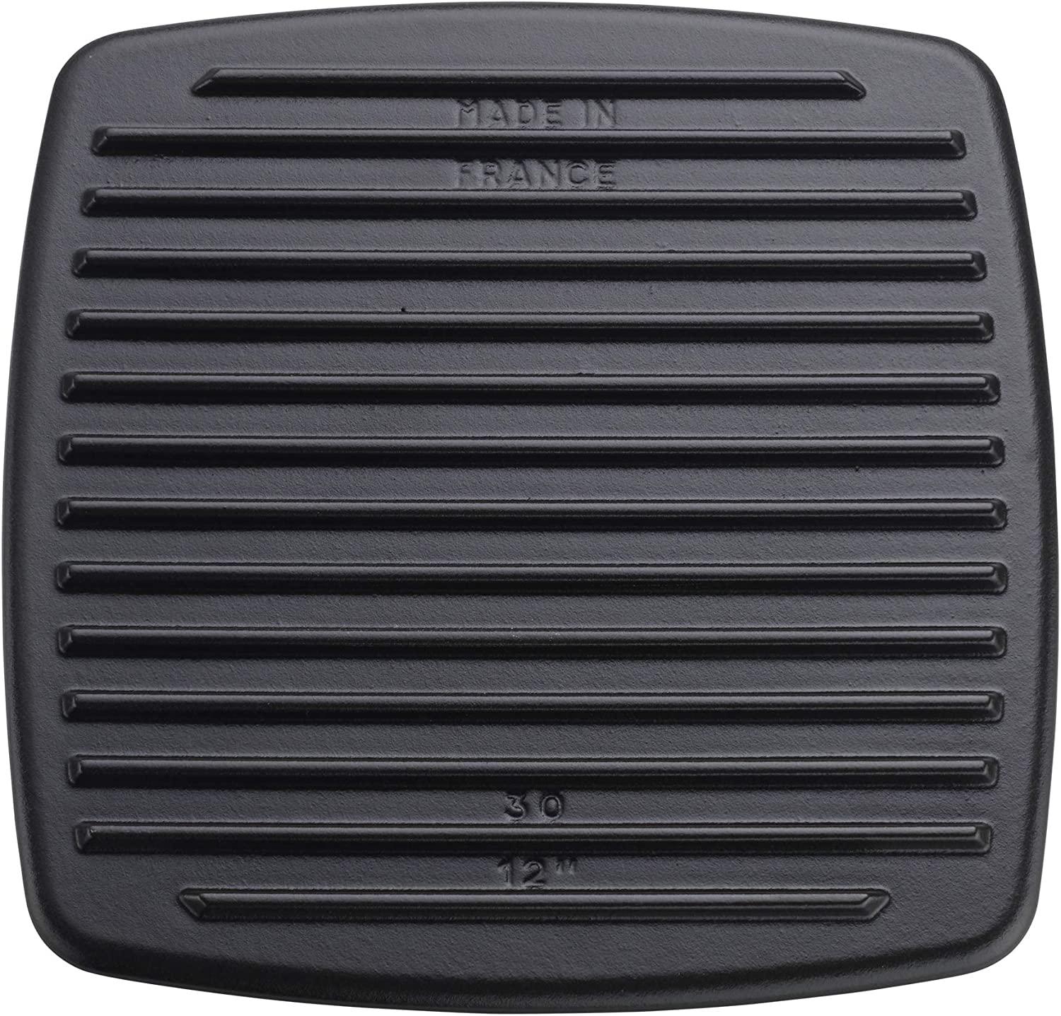Staub Cast Iron 12-inch Square Grill Pan & Press Set - Graphite Grey, Made in France