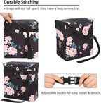 Vankor Car Trash Can for Car Cute, Car Trash Bag Bin Hanging Waterproof Automotive Car Garbage Cans Leak Proof Vehicle Trash Can Black Floral