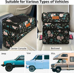 ELONGRIVER Car Trash Can Bin for Car Back Seat Leak Proof, Cute Car Trash Bag Hanging, Vehicle Trash Can for SUV Truck Van, Automotive Car Garbage Cans Front Seat Colorful Floral