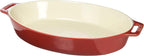 STAUB Ceramics Oval Baking Dish, 14.5-inch, Cherry