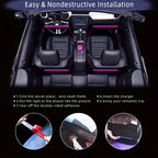 Neon LED Car Interior Ambient Foot Strip Light Kit Accessories Backlight Remote App Remote No Battery Music Control Auto RGB Decorative Lamps