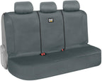 CatFlexfit Back Seat Cover for Cars Trucks SUV, Zipper Split Rear Bench Protector with Durable Canvas Material, Interior Cover in Gray