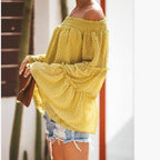 ruffles off shoulder blouse