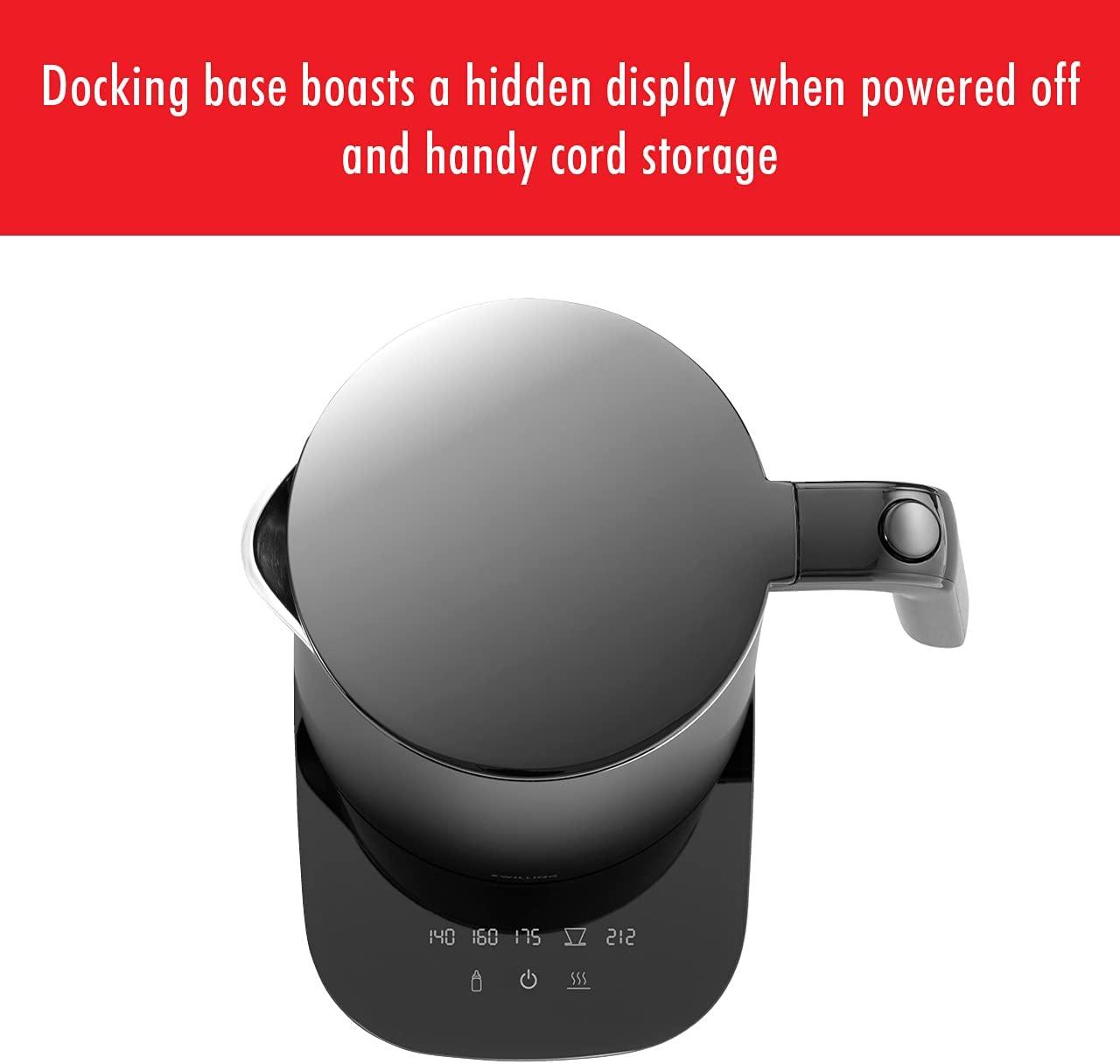 ZWILLING Enfinigy Cool Touch 1.5-Liter Electric Kettle Pro, Cordless Tea Kettle & Hot Water