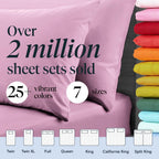 LuxClub 6 PC King Size Sheet Set Bamboo Sheets Deep Pockets 18" Eco Friendly Wrinkle Free Cooling Sheets Machine Washable Hotel Bedding Silky Soft - Light Plum King
