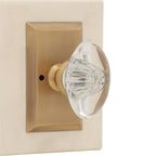 Studio Plate 2-3/4 in. Backset Antique Brass PassaHall/Closet Oval Clear Crystal Glass Door Knob
