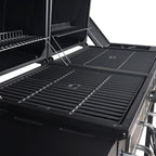 Dual Fuel Gas & Charcoal Combo BBQ Grill,Side Burner, Black with , NEW
