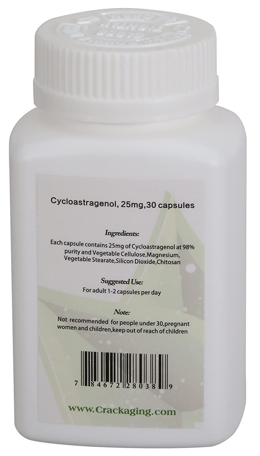 Crackaging Super-Absorption Cycloastragenol 98% (25mg/Cap, 180 Caps in 6 Bottles)