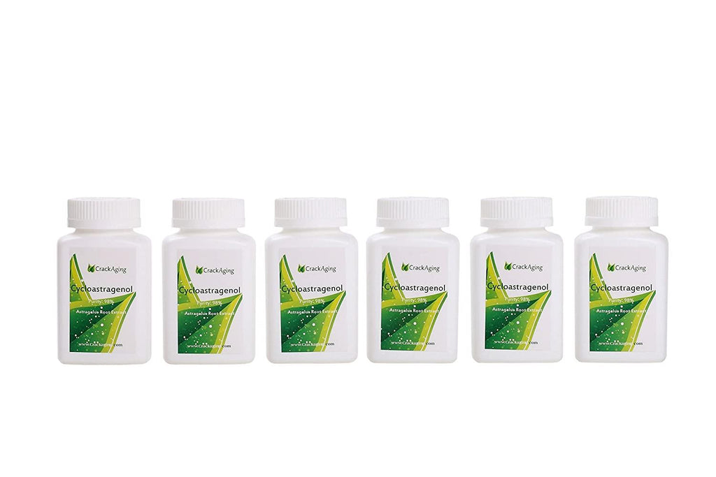 Crackaging Super-Absorption Cycloastragenol 98% (25mg/Cap, 180 Caps in 6 Bottles)