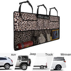 Car Trunk Organizer,Large Capacity Backseat Trunk Organizer(42"*18"),Collapsible Car Storage Bag with 8 Pocekt,Car Organizer for SUV/MPV/Truck - Leopard print