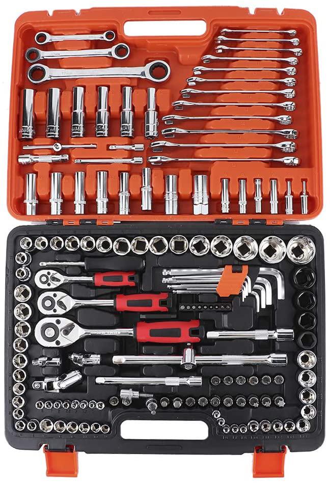Socket Wrench, 150Pcs Ratchet Socket Set Vehicle Maintenance Repair Toolbox Combination Wrench Hand Tool Ratchet Socket Set