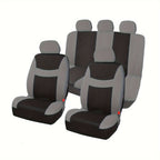 9pcs Polyester Fabric Car Seat Cover Universal Style Multi-color
