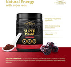 FREZZOR Super Reds Powder with UAF1000+, All-Natural New Zealand Red Superfood with Essential Red Fruits, Veggies Berries & Beets, Antioxidants, Enzymes, Energy Drink, 1500 Grams, 150 Serves, 5 Jars
