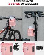 kemimoto Motorcycle Cup Holder, Oxford Fabric Motorcycle Drink Holder with 0.6"-1.75" Alligator Clamp, Universal Water Bottle Holder for Motorcycle, ATV, Scooter, Boat, Kayak, Bike, Walker, Pink