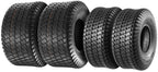 Set of 4 Lawn Mower Turf Tires 15x6-6 Front & 18x9.5-8 Rear Tractor Riding, 4PR, Tubeless