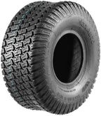 Set of 4 Lawn Mower Turf Tires 15x6-6 Front & 18x9.5-8 Rear Tractor Riding, 4PR, Tubeless