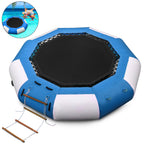 10ft Inflatable Water Bouncer Water Trampoline Splash Padded Inflatable Bouncer Bounce Swim Platform for Water Sports