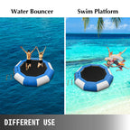 10ft Inflatable Water Bouncer Water Trampoline Splash Padded Inflatable Bouncer Bounce Swim Platform for Water Sports