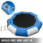 10ft Inflatable Water Bouncer Water Trampoline Splash Padded Inflatable Bouncer Bounce Swim Platform for Water Sports