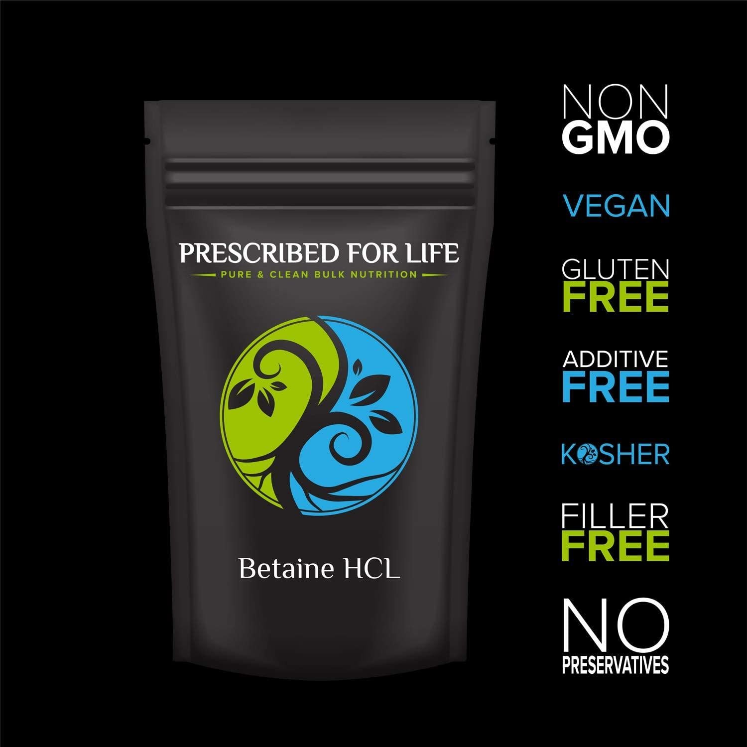 Prescribed for Life Betaine HCL - Natural USP Fine Granular - Digestive Acid Support, 25 kg
