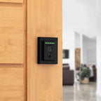 Halo Touch Matte Black CNT Fingerprint WiFi Elec Smart Lock Deadbolt Feat SmartKey Security with San Clemente Handleset