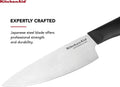 KitchenAid Classic Chef Knife with Custom-Fit Blade Cover, 6-inch, Sharp Kitchen Knife, High-Carbon Japanese Stainless Steel Blade, Black