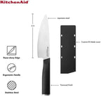 KitchenAid Classic Chef Knife with Custom-Fit Blade Cover, 6-inch, Sharp Kitchen Knife, High-Carbon Japanese Stainless Steel Blade, Black