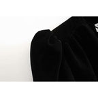 velvet v-neck coat
