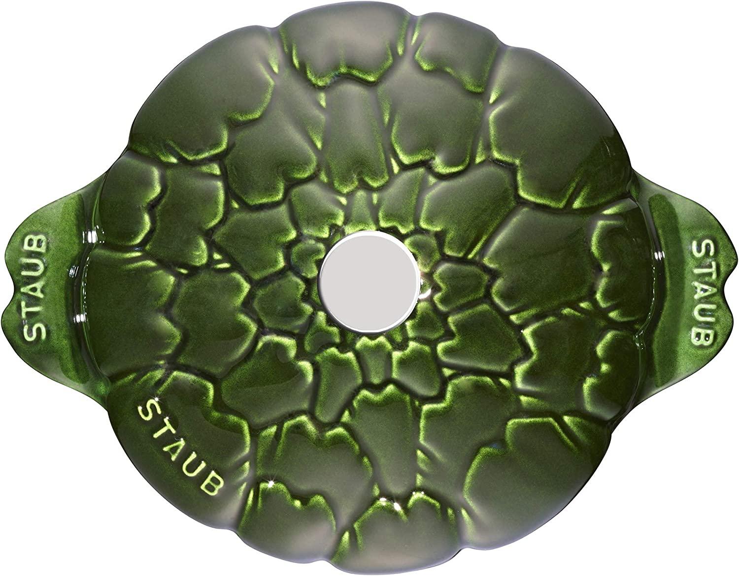 Staub Cast Iron 3-qt Artichoke Cocotte - Basil, Made in France