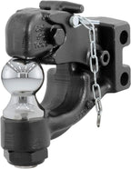 CURT 45919 Channel Mount Pintle Attachment with 2-Inch Ball, 10,000 lbs, Shank Required , Black