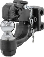 CURT 45919 Channel Mount Pintle Attachment with 2-Inch Ball, 10,000 lbs, Shank Required , Black