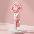 Portable Rechargeable Handheld Misting Fan - Battery Operated Mini Face Steamer for Travel &amp; Outdoors