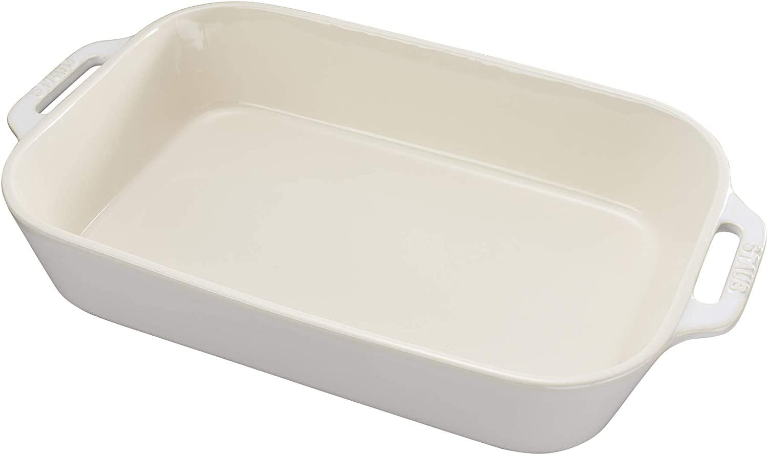 STAUB Ceramics Rectangular Baking Dish, 13x9-inch, Rustic Ivory