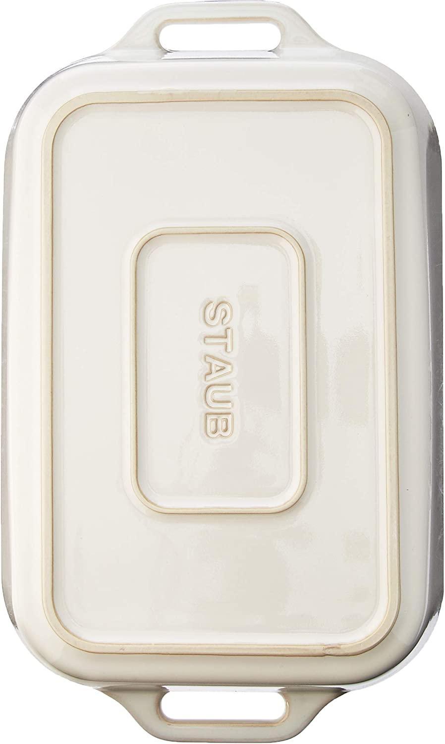 STAUB Ceramics Rectangular Baking Dish, 13x9-inch, Rustic Ivory