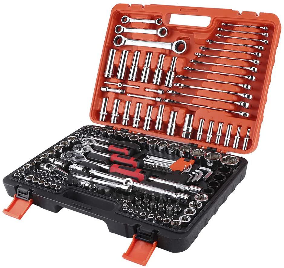 Socket Wrench, 150Pcs Ratchet Socket Set Vehicle Maintenance Repair Toolbox Combination Wrench Hand Tool Ratchet Socket Set