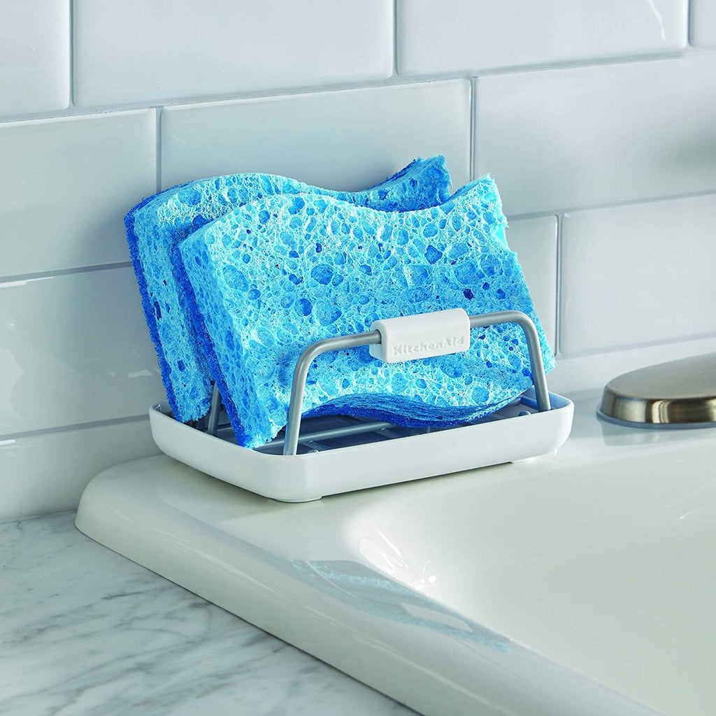 KitchenAid Satin Powder Coated Sponge Holder, One Size, White