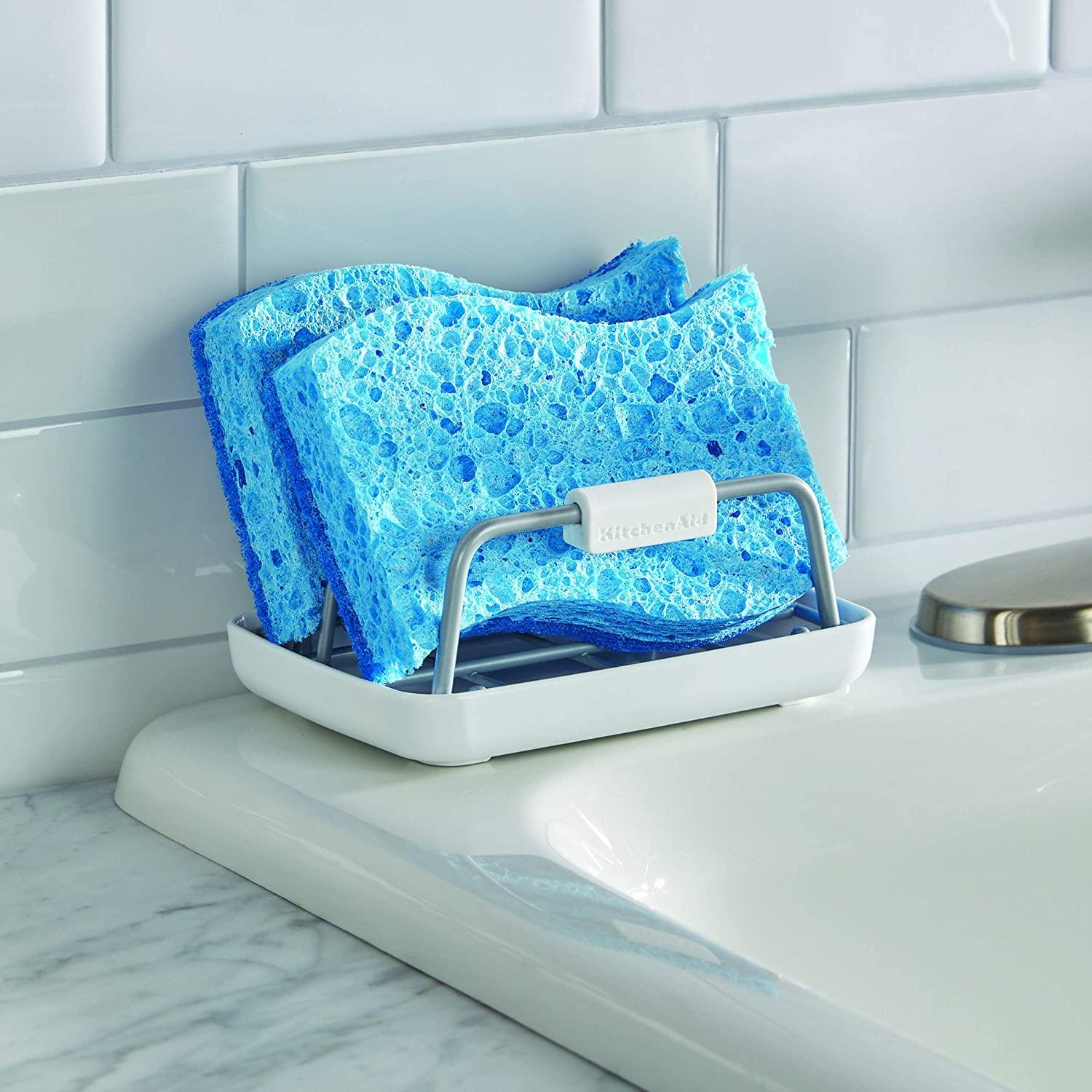 KitchenAid Stainless Steel Sponge Holder, one size, White