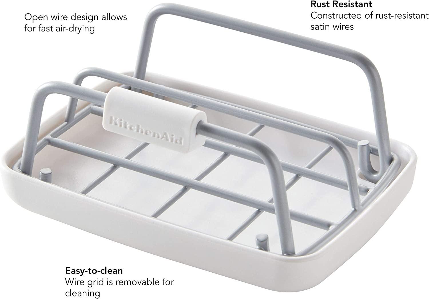KitchenAid Satin Powder Coated Sponge Holder, One Size, White