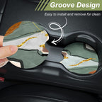 Nipichsha Car Cup Holder Coasters, Car Coasters for Cup Holders, 2 Pack Anti Slip Insert Coaster, Rubber Car Cup Mat with A Finger Notch, Cute Car Interior Accessories for Women Men(Abstract Line Art)