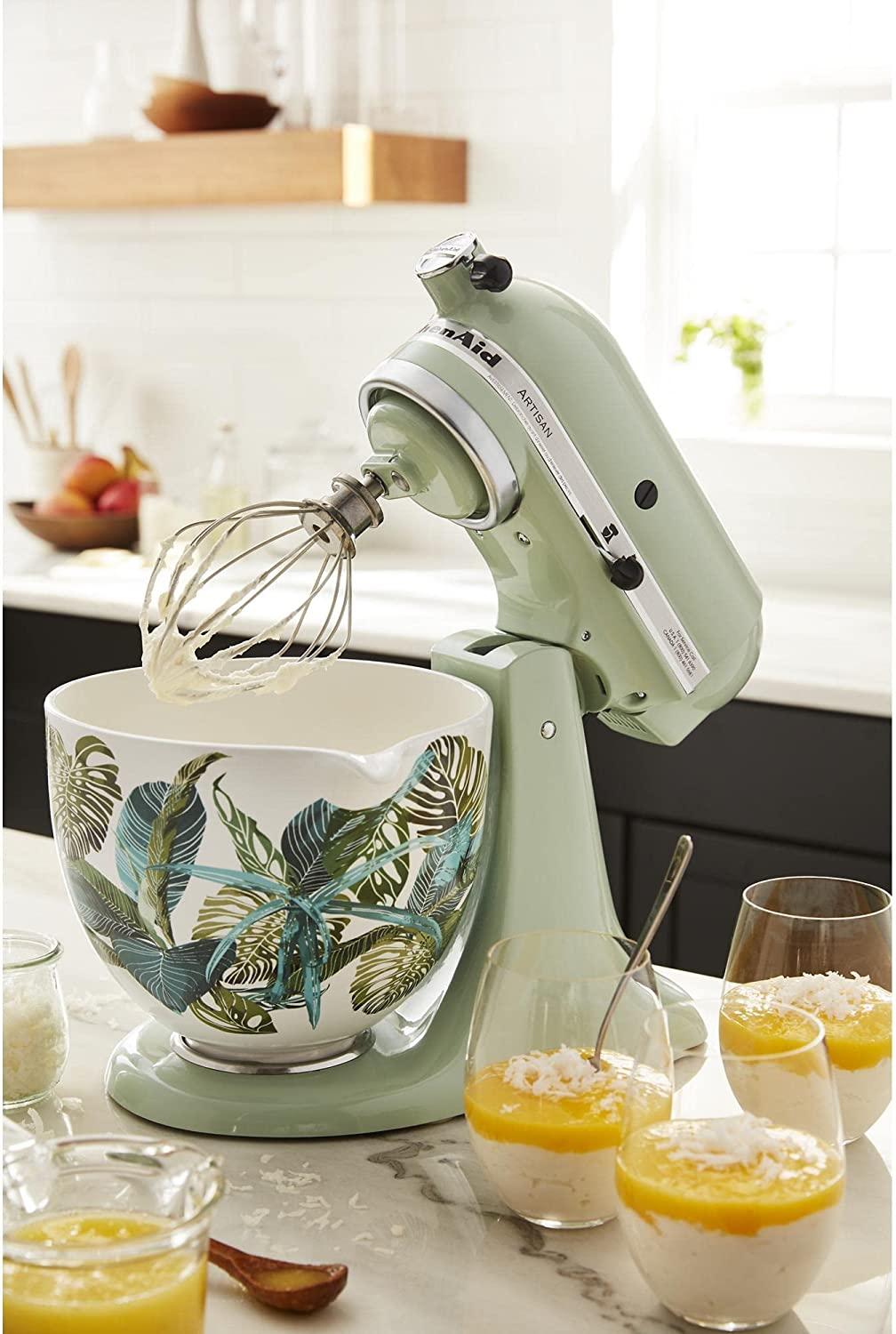 KitchenAid Accs Portable Appliance Stand Mixer Bowl, 5 quart, Tropical Floral Ceramic