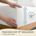 LuxClub King Size Striped Sheets Set, 6 PC Striped Bed Sheets, Deep Pockets 18" Eco Friendly Wrinkle Free Cooling Sheets Machine Washable Hotel Bedding Silky Soft (King, Striped White)