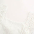 backless bow tie embroidery ruffles dress