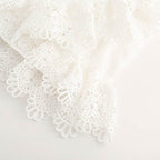 backless bow tie embroidery ruffles dress