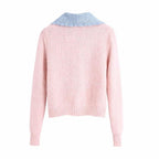 button cropped knitted sweater