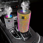 Elevate Your Car's Ambience with this Luxurious Rhinestone Humidifier &amp; Air Purifier!