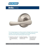 Avila Satin Nickel Privacy Bed/Bath Door Lever